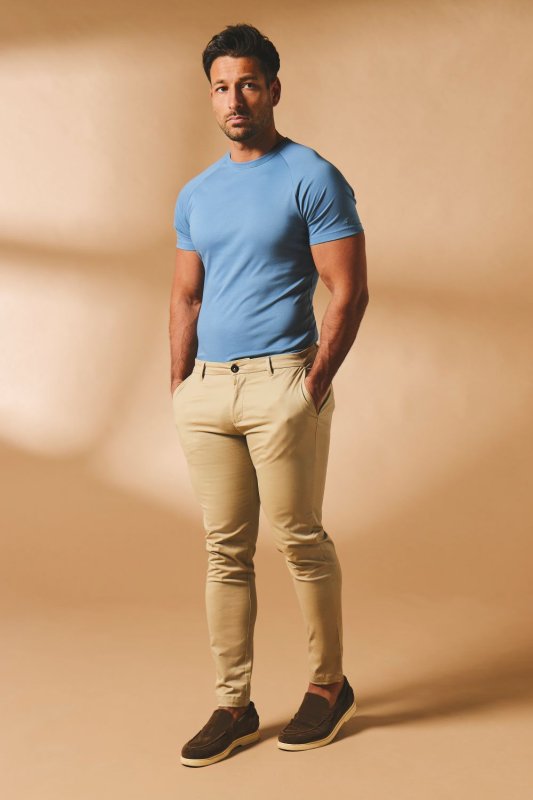 Tailored Athlete Chino stretch Trouser Stone - maat W34 x L30