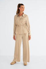 Sans - Zizo beige/sand dames blouse - Maat 36