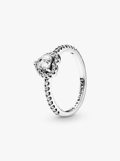 Pandora Verhoogd Hart Ring zilver - maat 50
