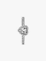 Pandora Verhoogd Hart Ring zilver - maat 50