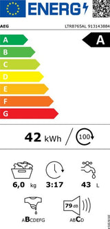AEG wasmachine LTR8765AL - Bovenlader 8000 serie