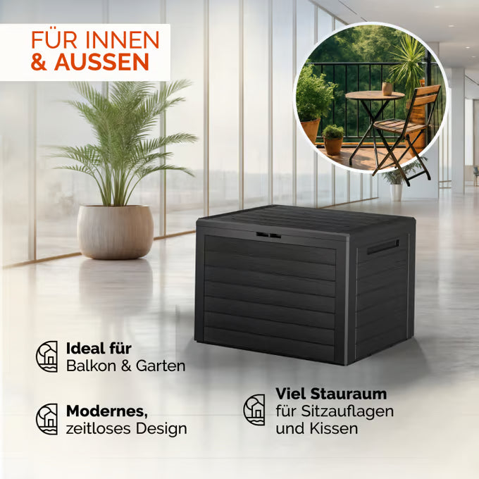 Casaria - Kussenbox Lille Antraciet 190L - houtlook