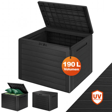 Casaria - Kussenbox Lille Antraciet 190L - houtlook