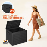 Casaria - Kussenbox Lille Antraciet 190L - houtlook