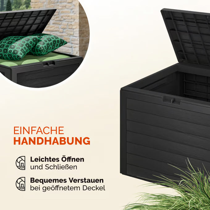 Casaria - Kussenbox Lille Antraciet 190L - houtlook