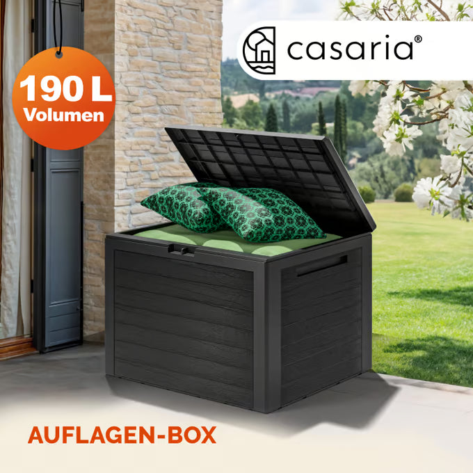 Casaria - Kussenbox Lille Antraciet 190L - houtlook
