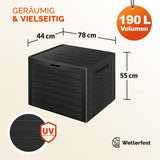 Casaria - Kussenbox Lille Antraciet 190L - houtlook