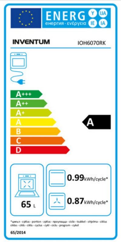 Inventum inbouwoven IOH6070RK - RVS/Zwart