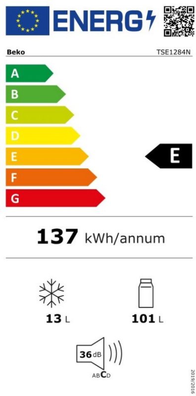 Beko koelkast TSE1284N - Tafelmodel - Wit