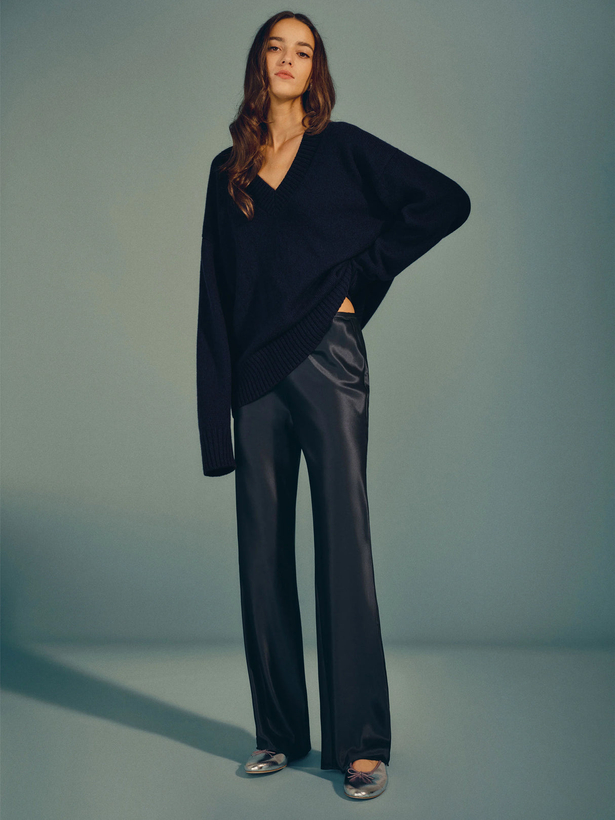 Reformation - Gale Satin Mid Rise Bias Pant - Maat S