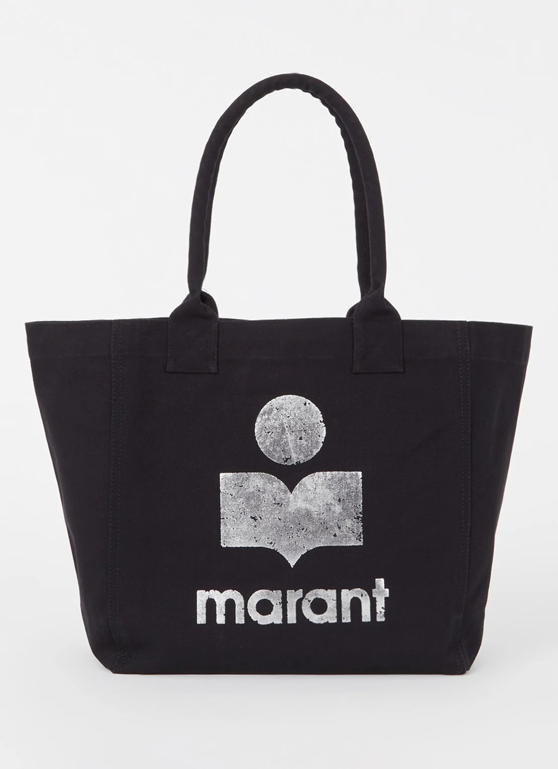 Isabel Marant Yenky Small shopper met logo in glanzend zilver kleur