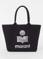 Isabel Marant Yenky Small shopper met logo in glanzend zilver kleur