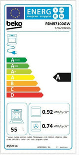 Beko keramisch fornuis FSM57100GW - 50 cm