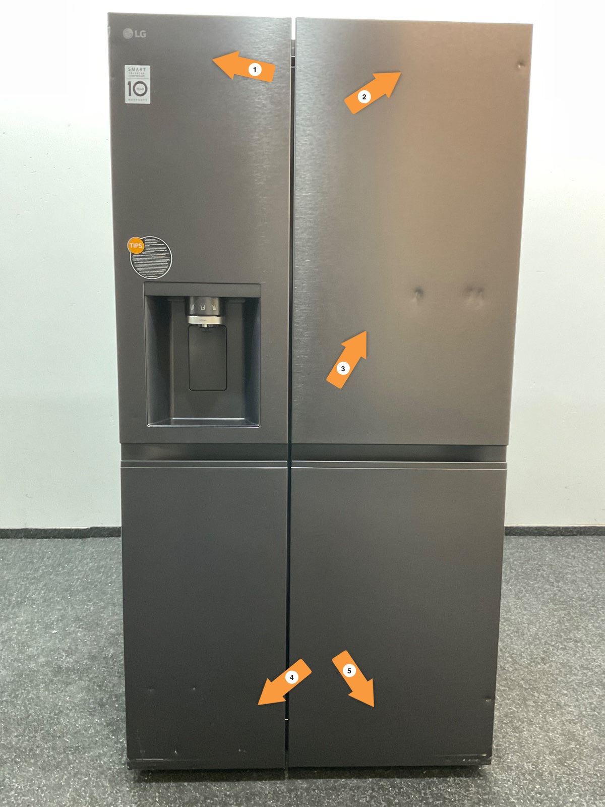 LG Amerikaanse koelkast GSLE91EVAC - 628L - Zwart