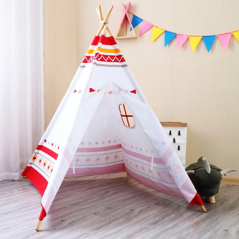 Sunny 60 LED Tipi tent - Red/white