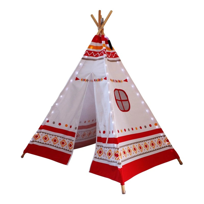 Sunny 60 LED Tipi tent - Red/white