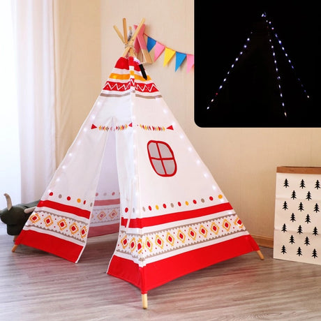 Sunny 60 LED Tipi tent - Red/white