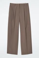 COS dames pantalon wide leg - Taupe - Maat 40