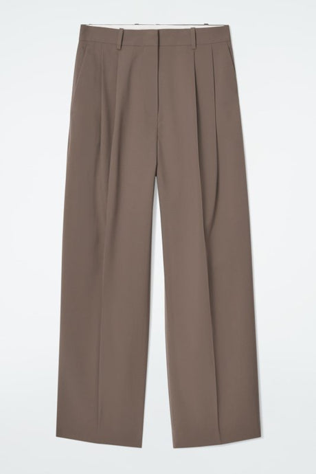 COS dames pantalon wide leg - Taupe - Maat 40