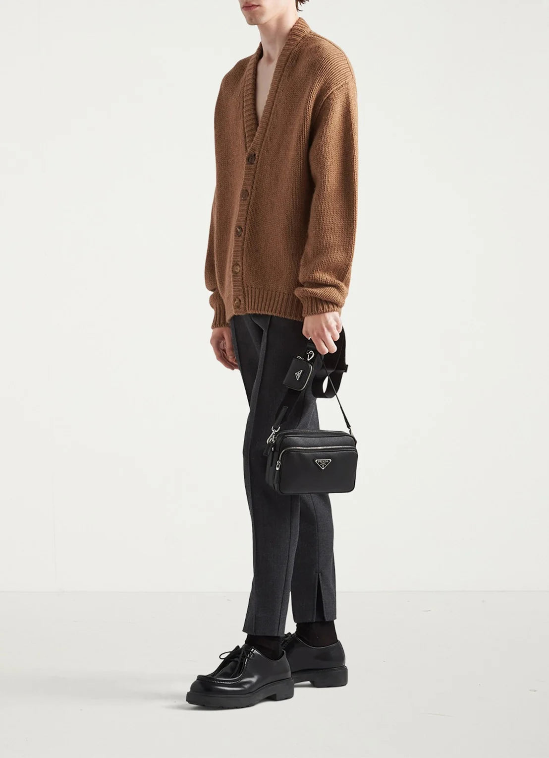 Prada Schoudertas van leer - Zwart