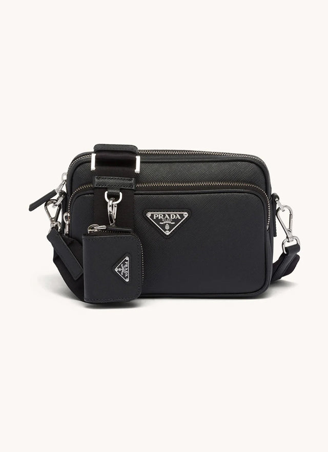 Prada Schoudertas van leer - Zwart