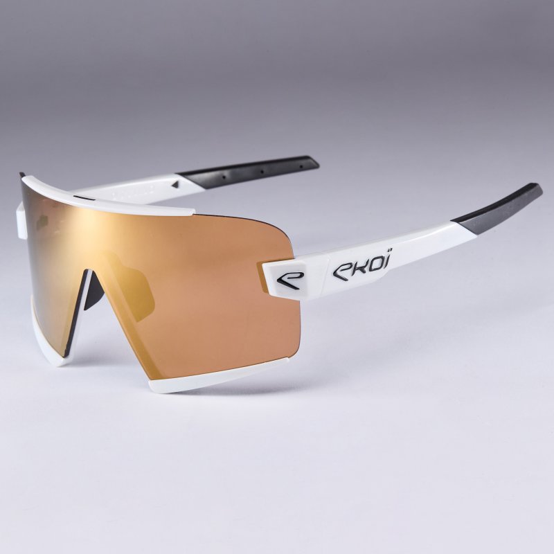 EKOI - OTTIMO Bril Racing Wit Revo Gold Cat3 - Fietszonnebril