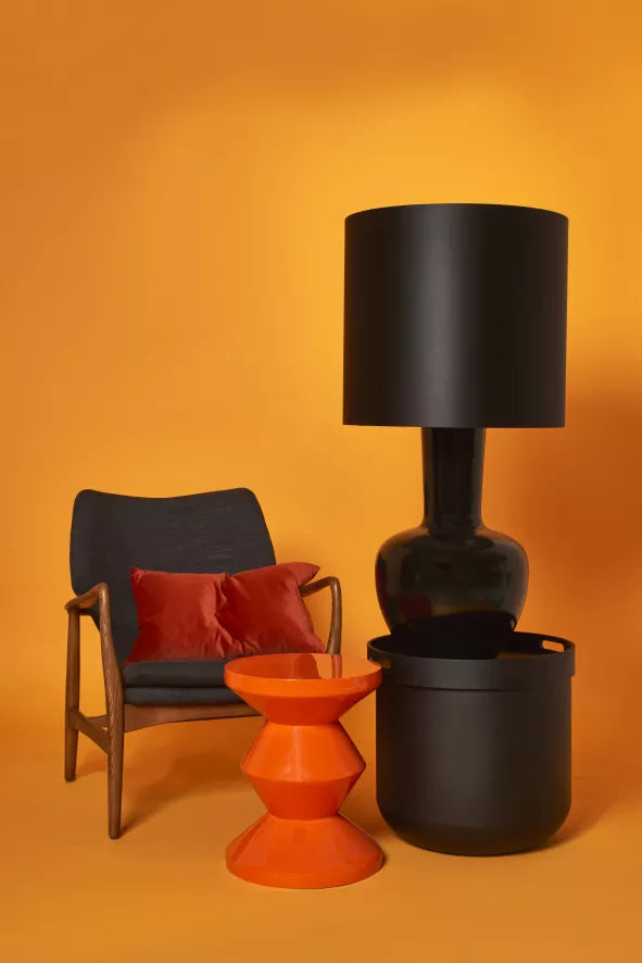 Bijzettafel Polspotten - Zig Zag - gelakt oranje