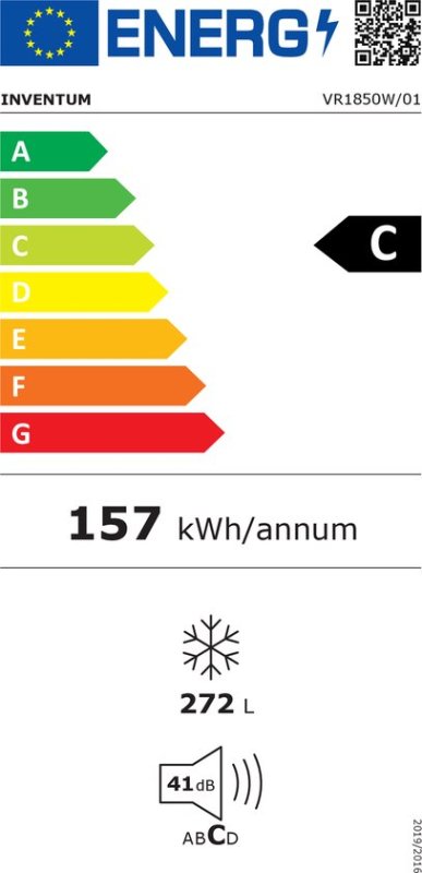Inventum vrieskast VR1850W - Tot -15°C - Wit