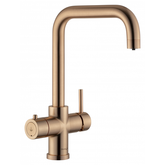 Multi-Tap Filtrete 3in1 Kokend Water Kraan Brushed Copper Gold - Haaks