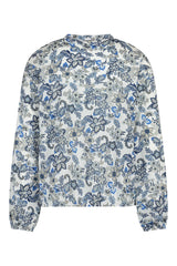 gardeur gebloemde dames blouse blauw | maat S