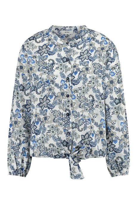 gardeur gebloemde dames blouse blauw | maat S