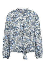 gardeur gebloemde dames blouse blauw | maat XL