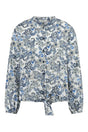 gardeur gebloemde dames blouse blauw | maat XL