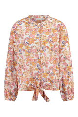 Gardeur gebloemde dames blouse roze | Maat XL