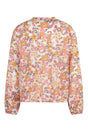 Gardeur gebloemde dames blouse roze | Maat XL