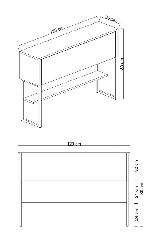 Giga Meubel - Dressoir Travertinlook|Zwart - 120x30x80cm - Luxe