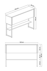Giga Meubel - Dressoir Travertinlook|Zwart - 120x30x80cm - Luxe