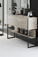Giga Meubel - Dressoir Travertinlook|Zwart - 120x30x80cm - Luxe