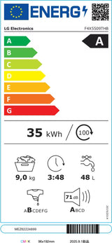 LG wasmachine F4X5509THB - 9 kg - Wit 