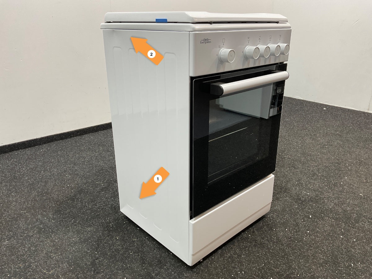 Everglades gasfornuis met gasoven EVCK039 - Wit - 50cm