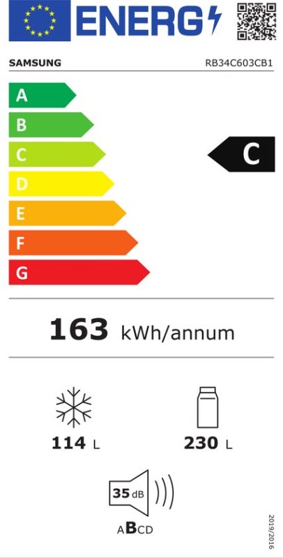 Samsung koelkast RB34C603CB1/EF - 344L - Zwart