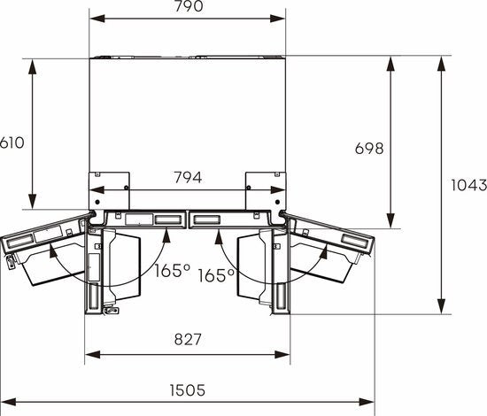 Hisense Amerikaanse koelkast RQ5P470SAFE - Zwart