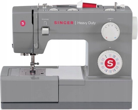 Singer 4432 - Heavy Duty Naaimachines (elektrisch, grijs, knoopsgatvoet, hoes)