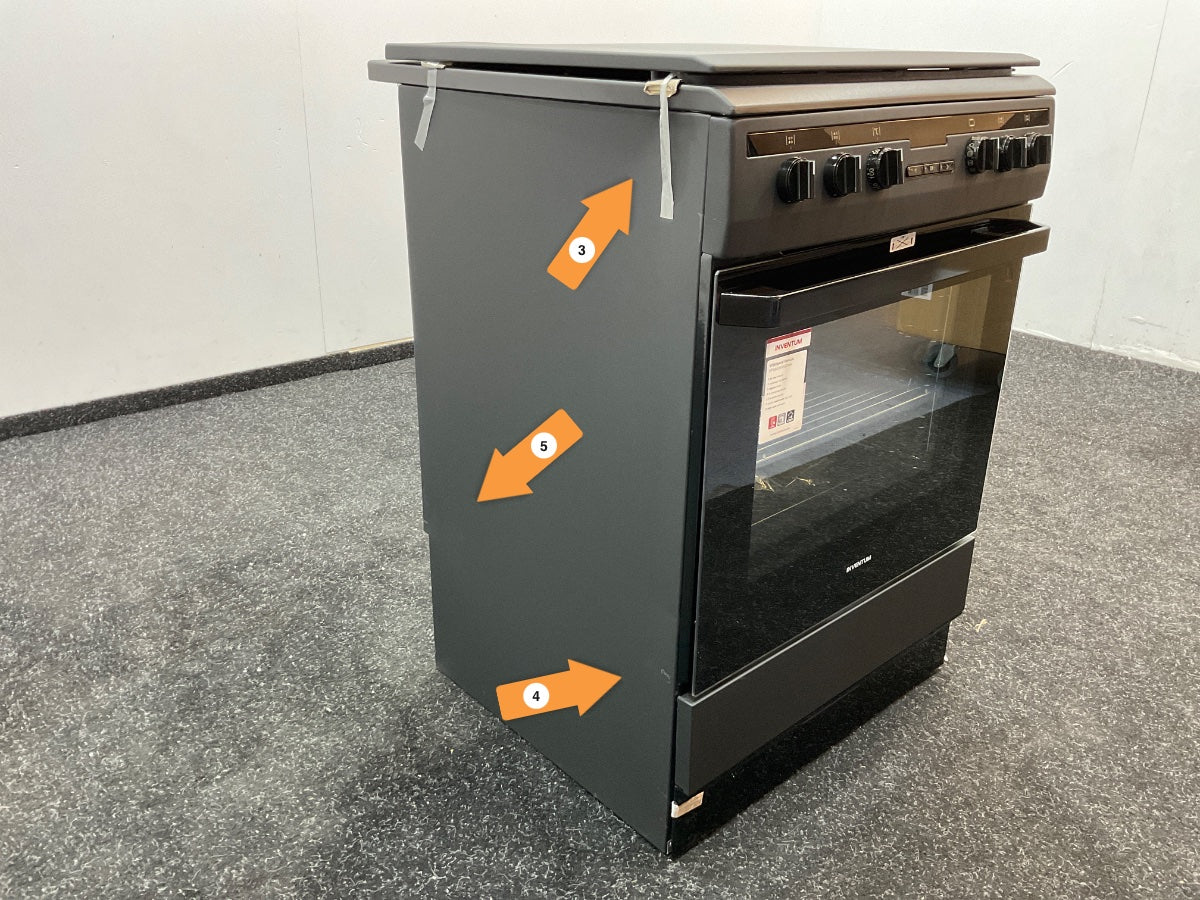Inventum gasfornuis VFG6034WGZWA - Elektrische oven - Zwart
