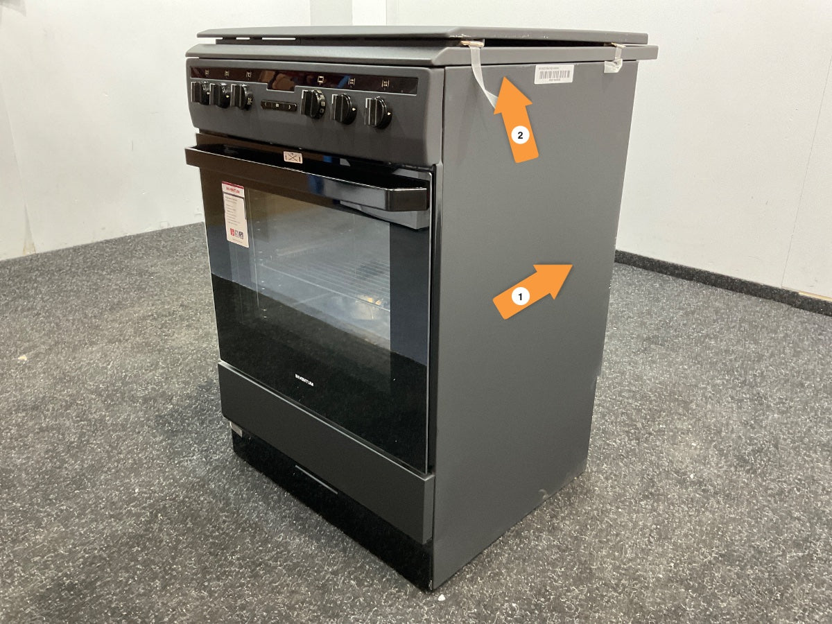 Inventum gasfornuis VFG6034WGZWA - Elektrische oven - Zwart