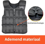 DH FitLife Verstelbaar gewichtsvest 20KG voor spieropbouw en krachttraining | verzwaarde vest | loopvest dames heren | fitness trainingsvest
