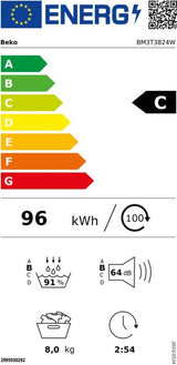Beko warmtepompdroger BM3T3824W - SteamCure - 8 kg
