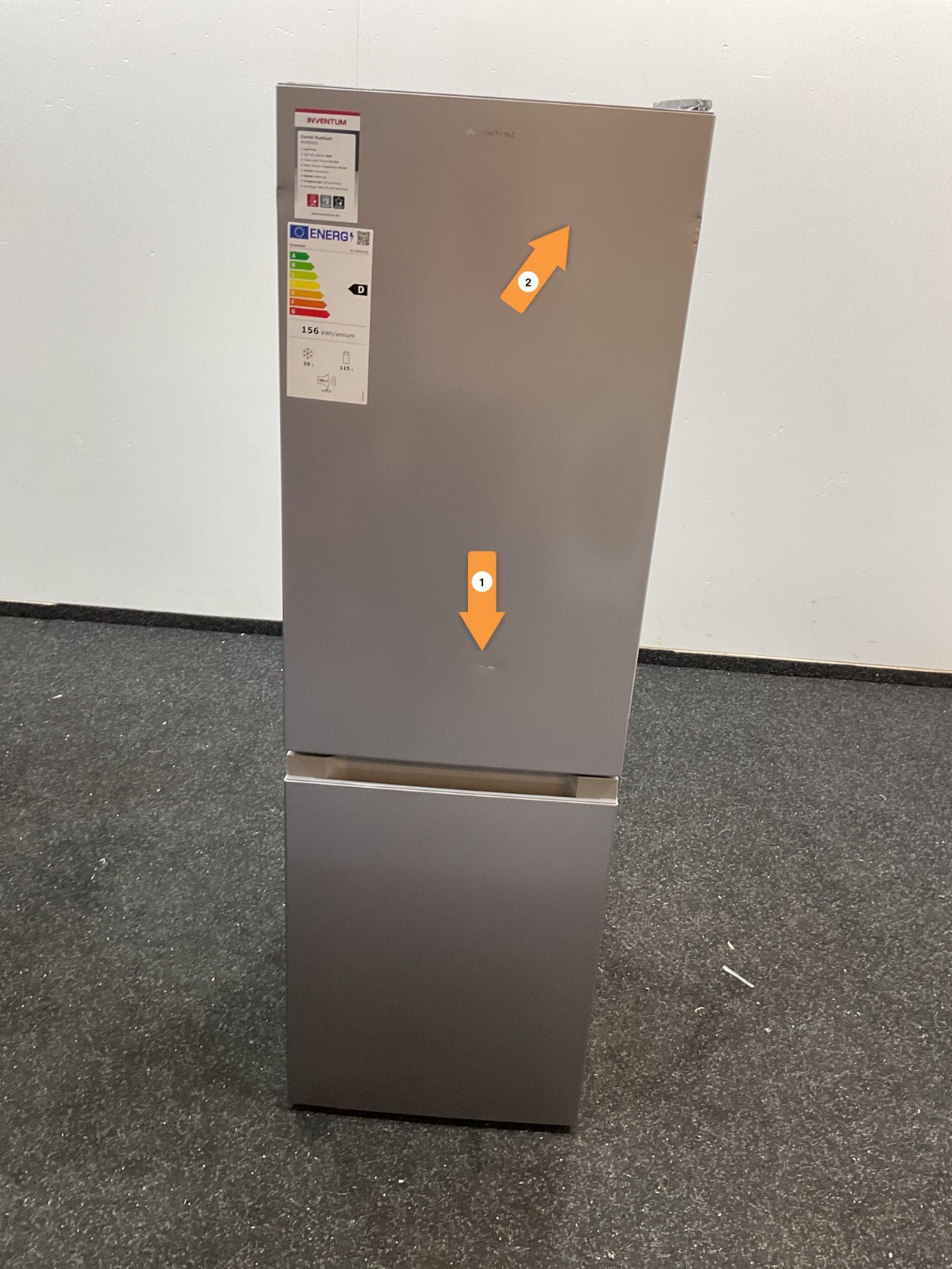 Inventum koelkast KV1500S - Vrijstaand - Zilver