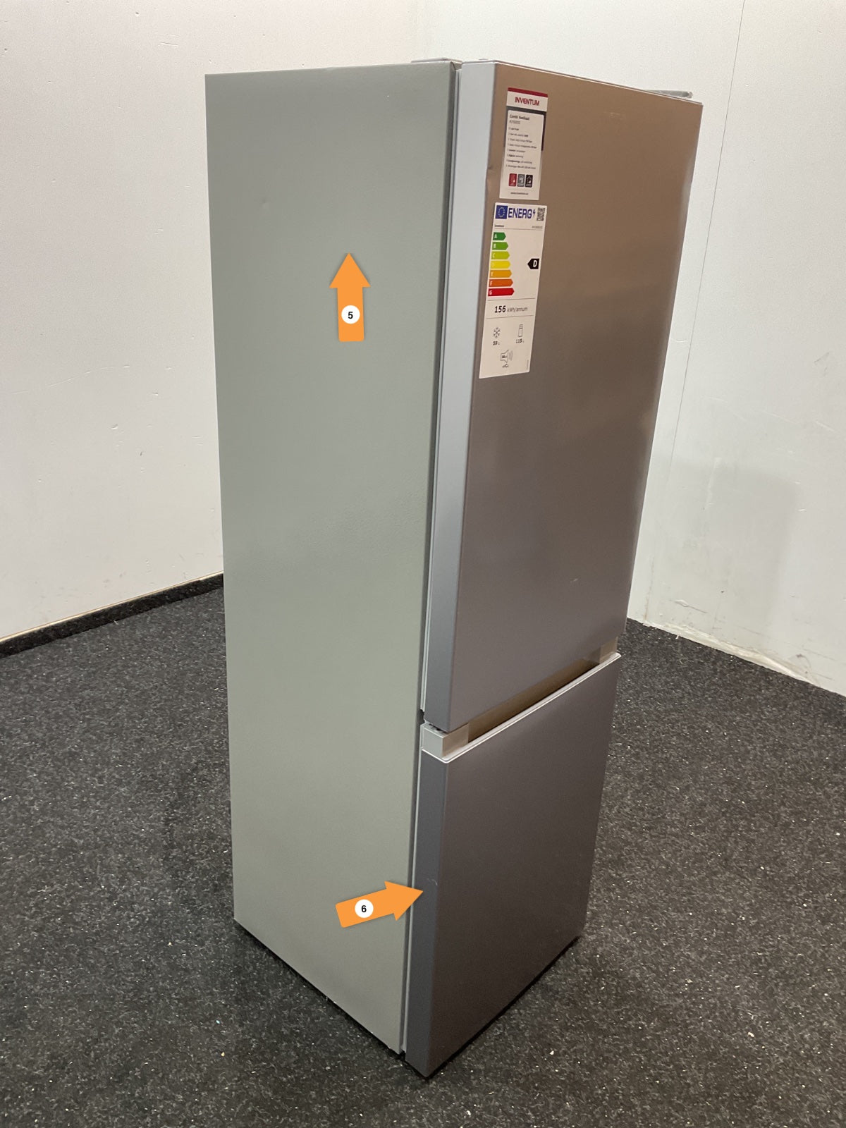 Inventum koelkast KV1500S - Vrijstaand - Zilver