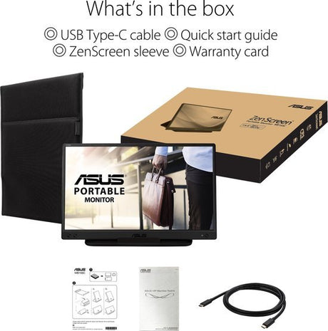 ASUS ZenScreen MB166C - Portable USB-C Monitor - Met Smartcover - 15.6 inch